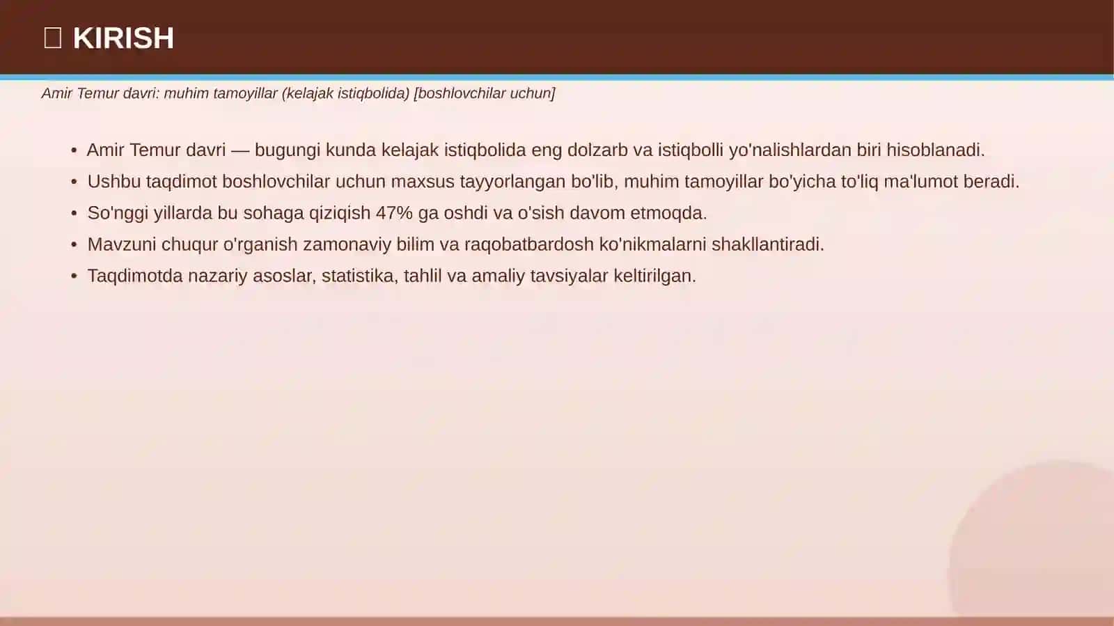 Amir Temur davri: muhim tamoyillar (kelajak istiqbolida) [boshlovchilar uchun] 3