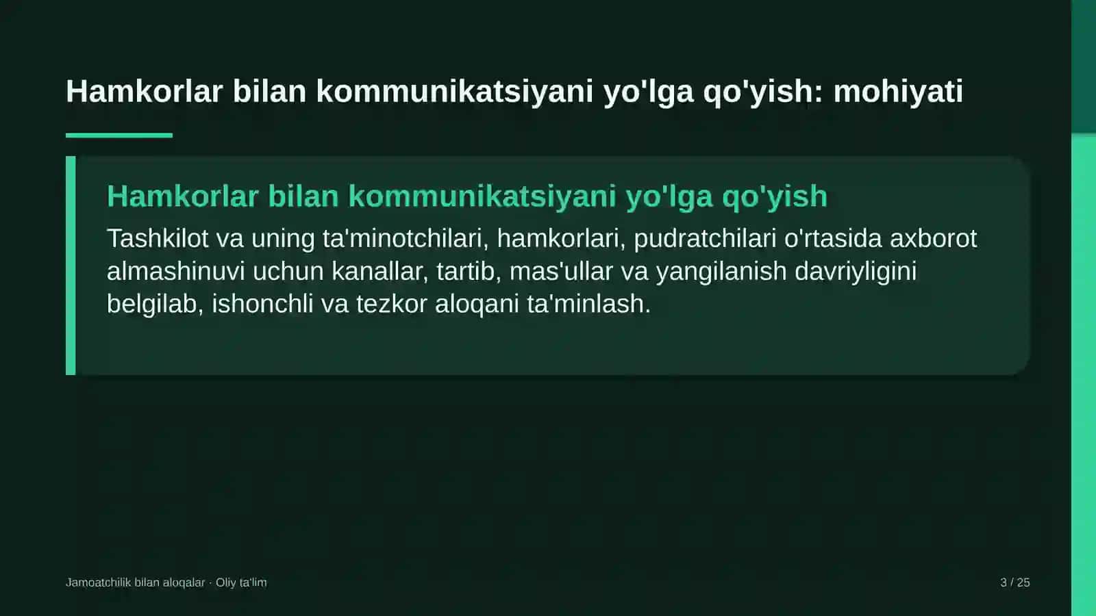 distribyutorlik kompaniyalarida hamkorlar bilan kommunikatsiyani yo'lga qo'yish 3360 3
