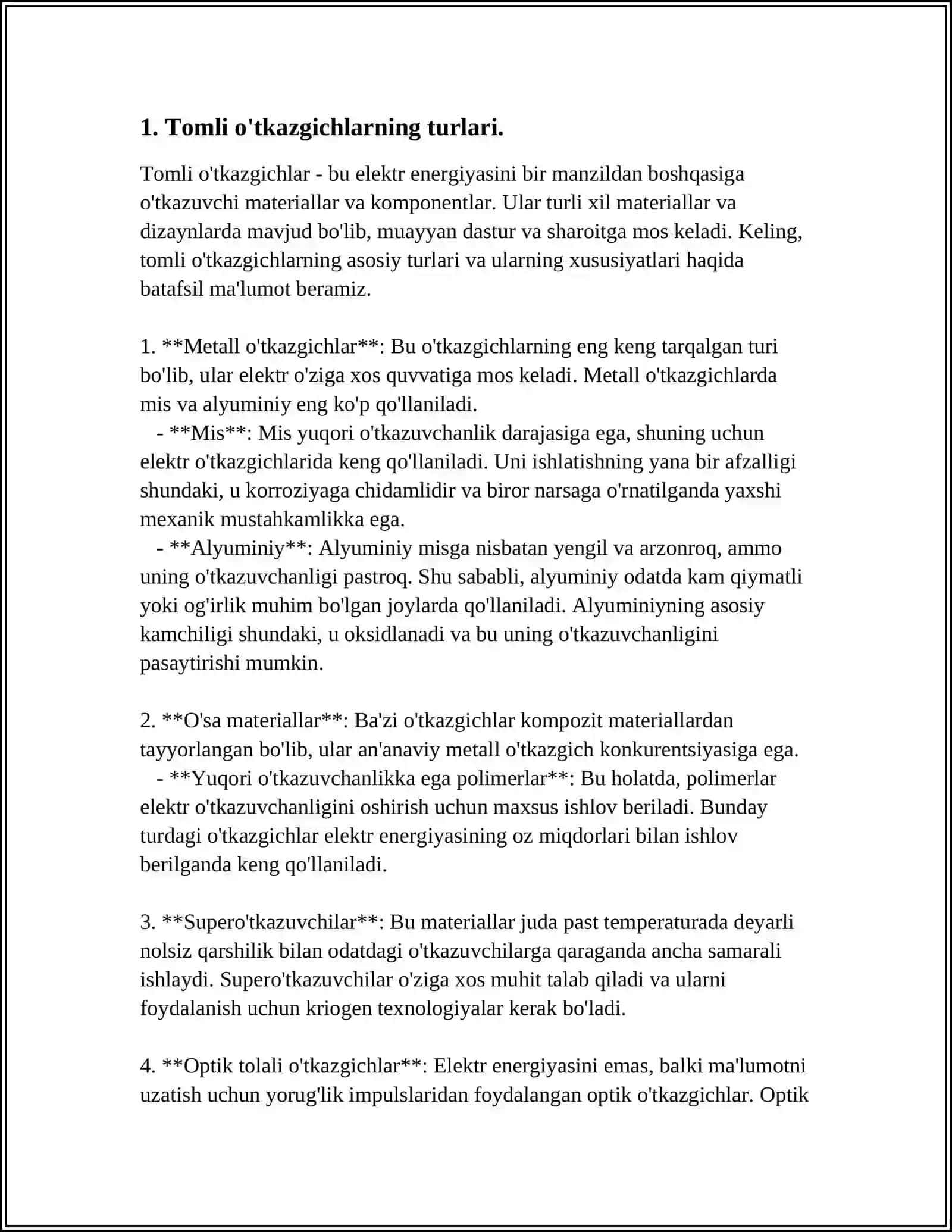 TOMLI O'TKAZGICHLARNING O'ZARO TASIRI 3