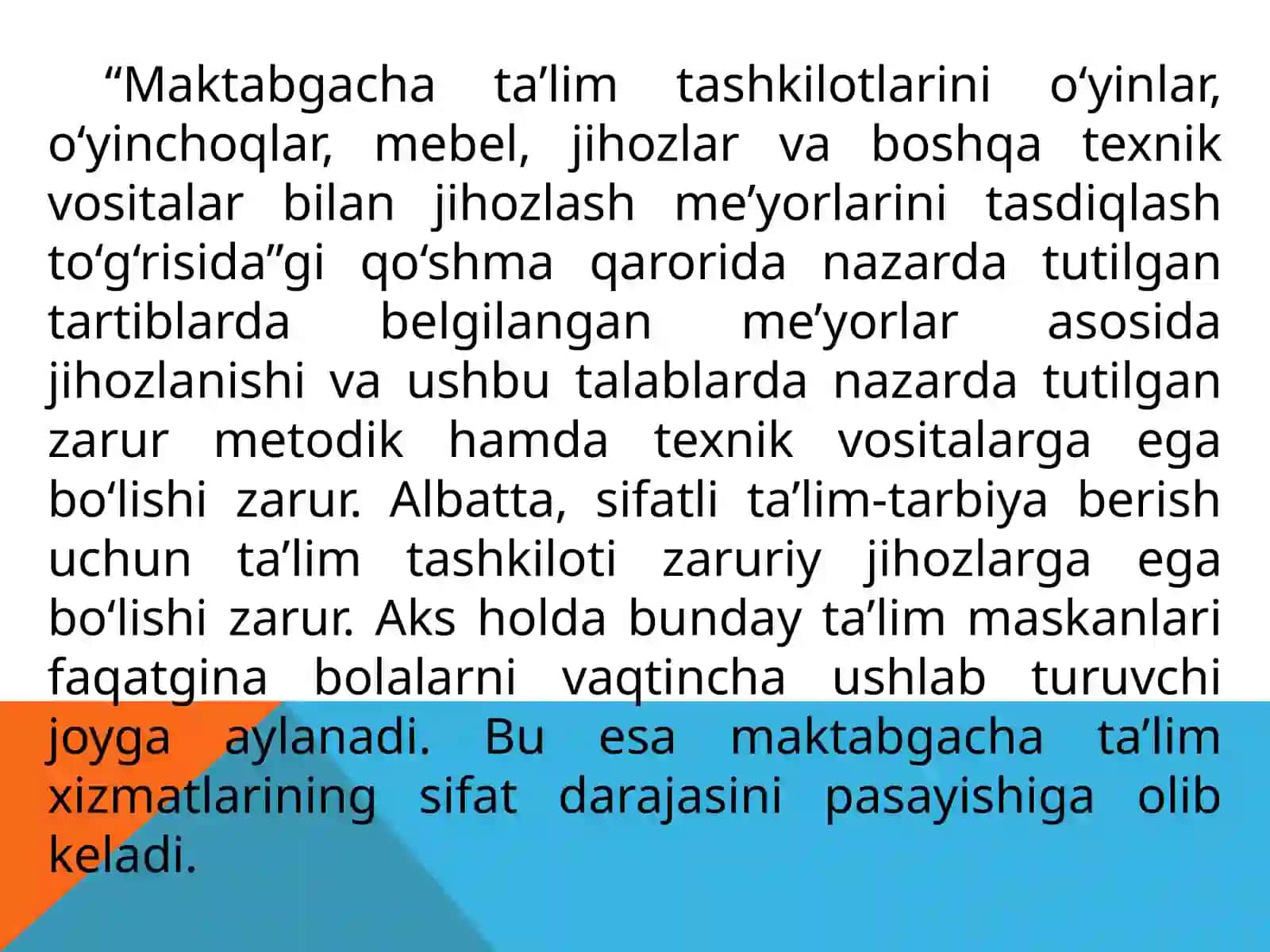Guruhlarda rivojlanish markazlarining taxminiy joylashuvi va rivojlantiruvchi muhit uchun materiallar ro‘yxati 3