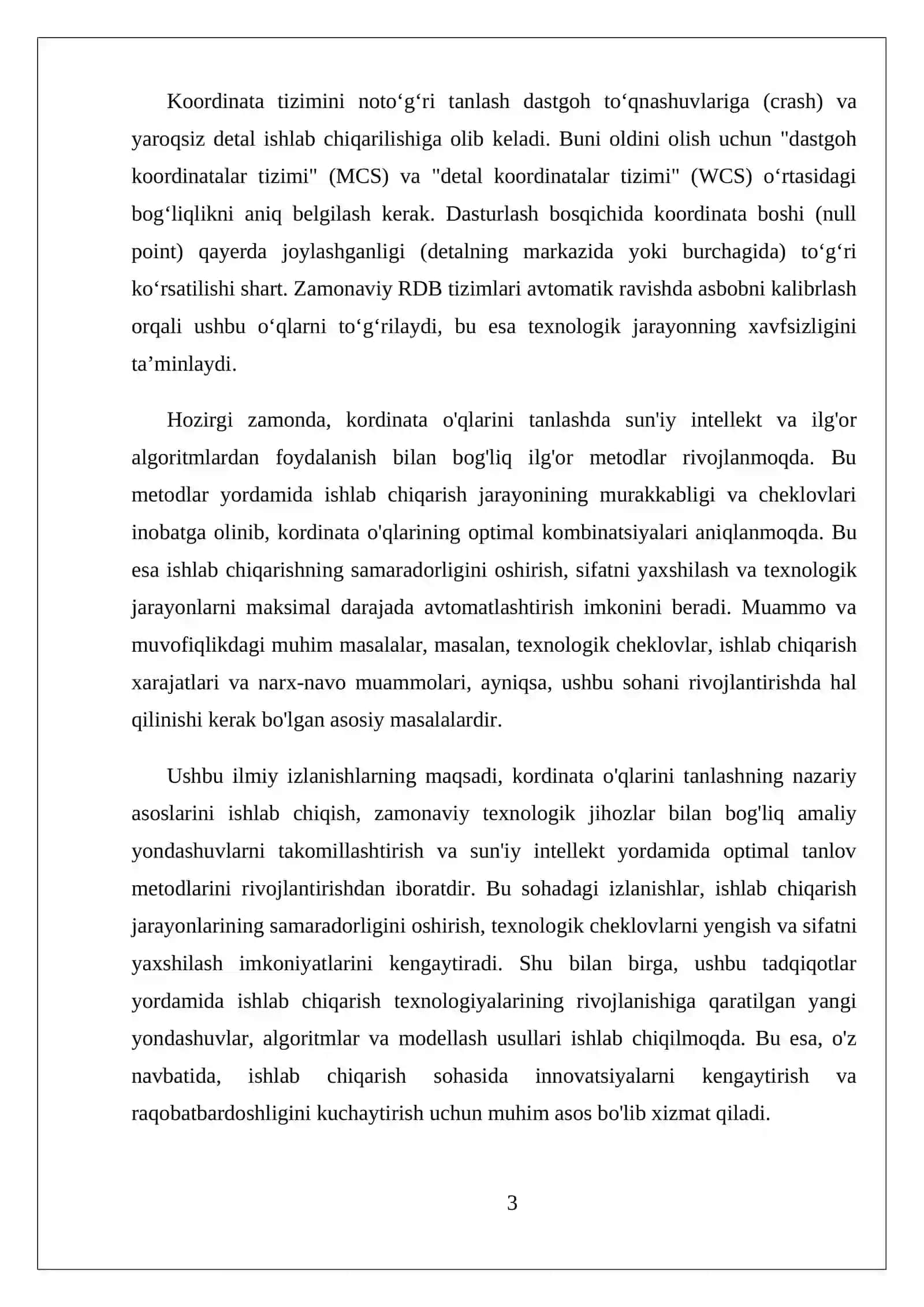 Koordinata o‘qlarini tanlash 3