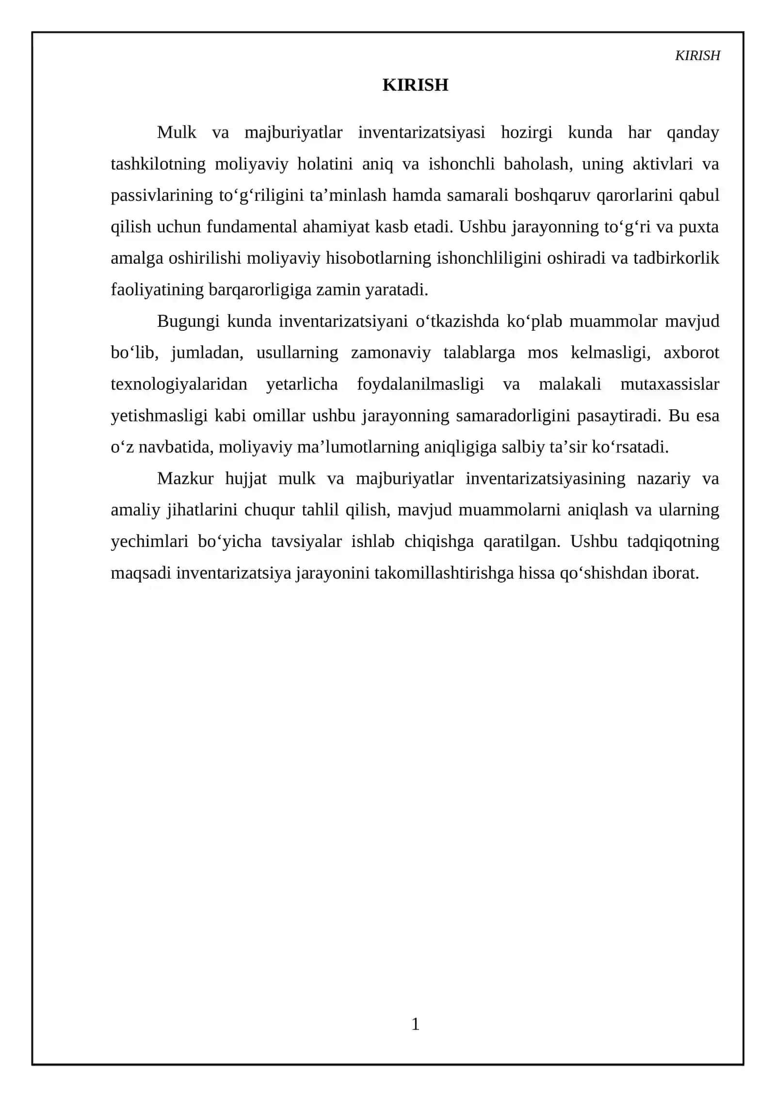 Mulk va majburiyatlar inventarizatsiyasi 3