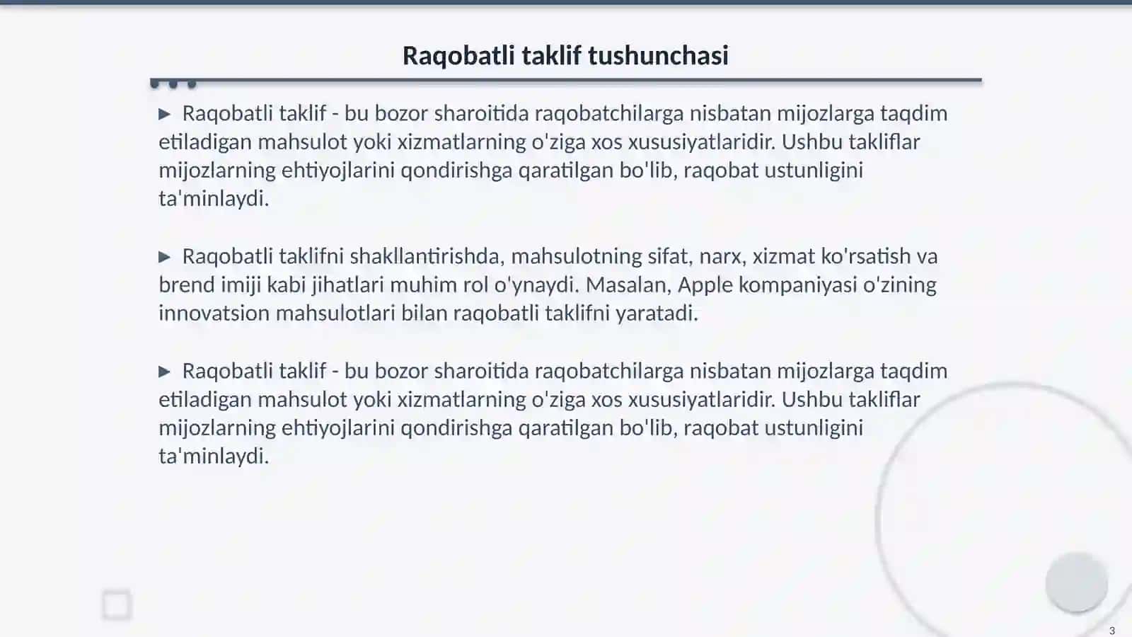 Raqobatli taklif 3