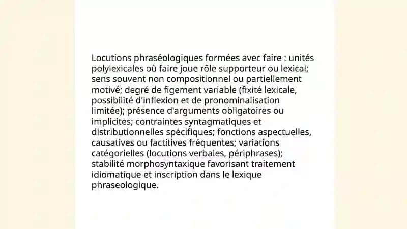 Les particularités et l'analyse sémantique des locutions phraséologiques formées à l'aide du verbe "faire" 3