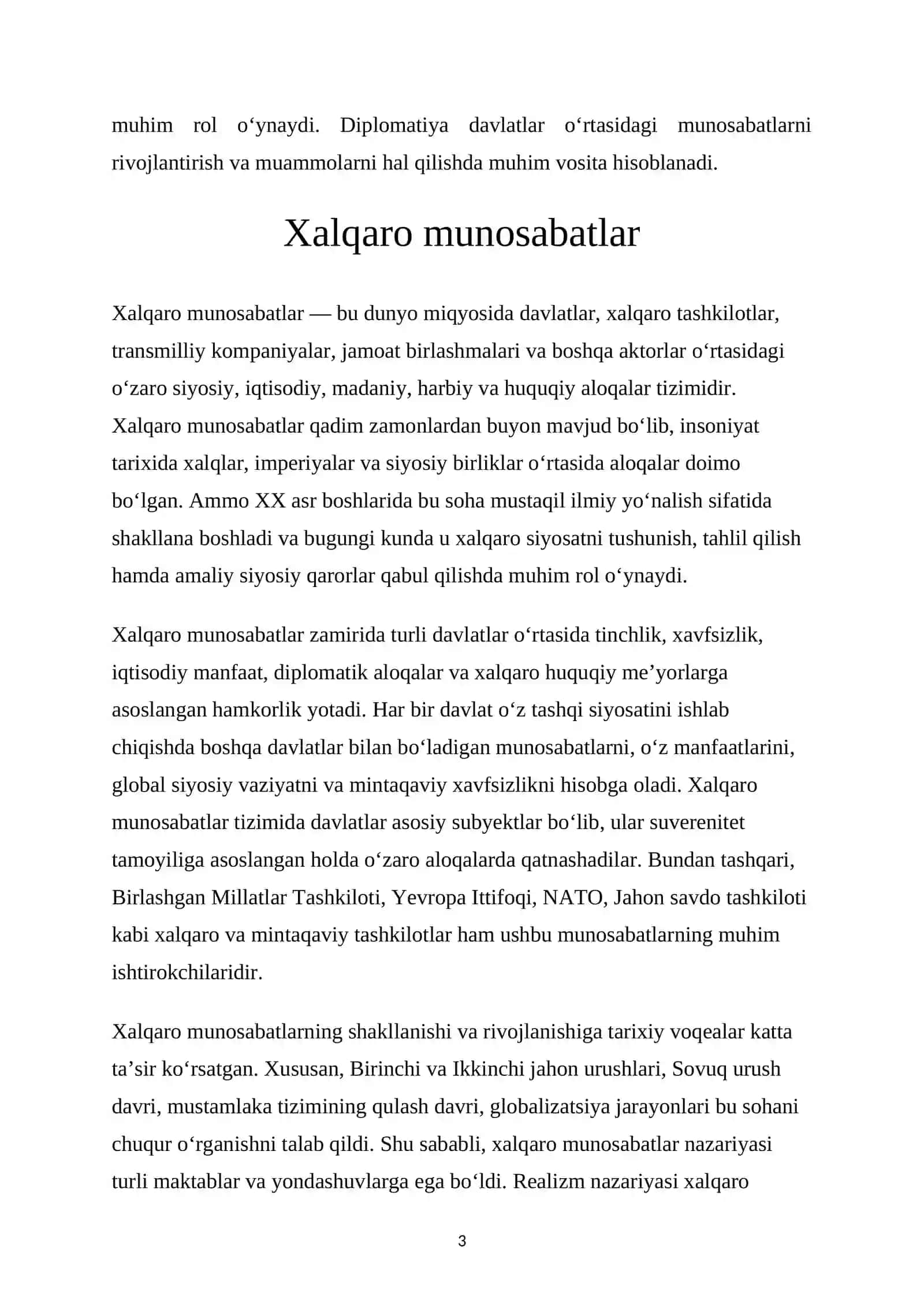 Xalqaro munosabatlardagi ixtiloflar va mojarolar 3