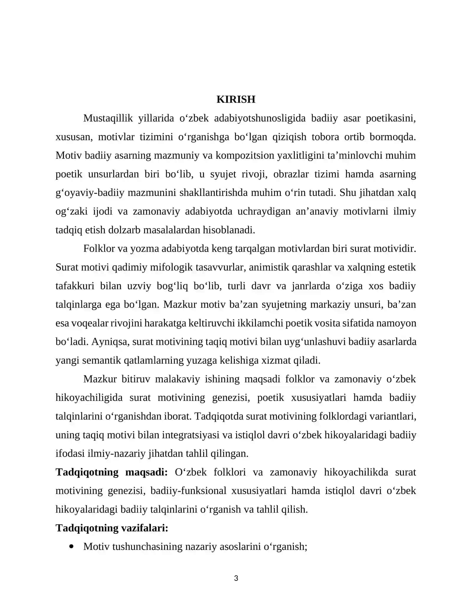 O‘ZBEK HIKOYACHILIGIDA SURAT MOTIVINING BADIIY TALQINLARI 3