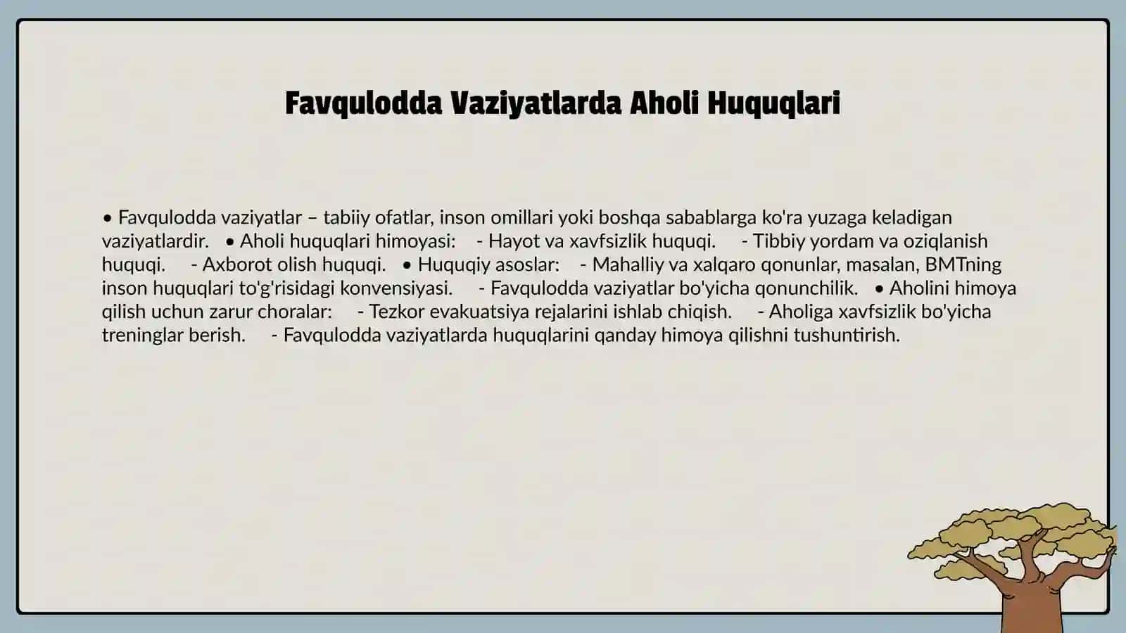 Favqulodda Vaziyatlarda Aholi Huquqlari 3