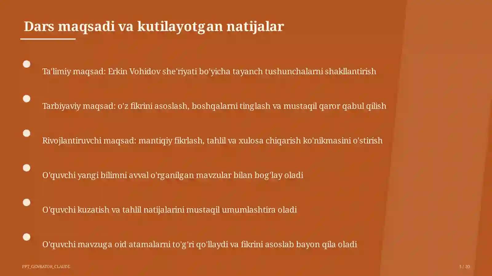 Erkin Vohidov she'riyati (8-sinf) 3