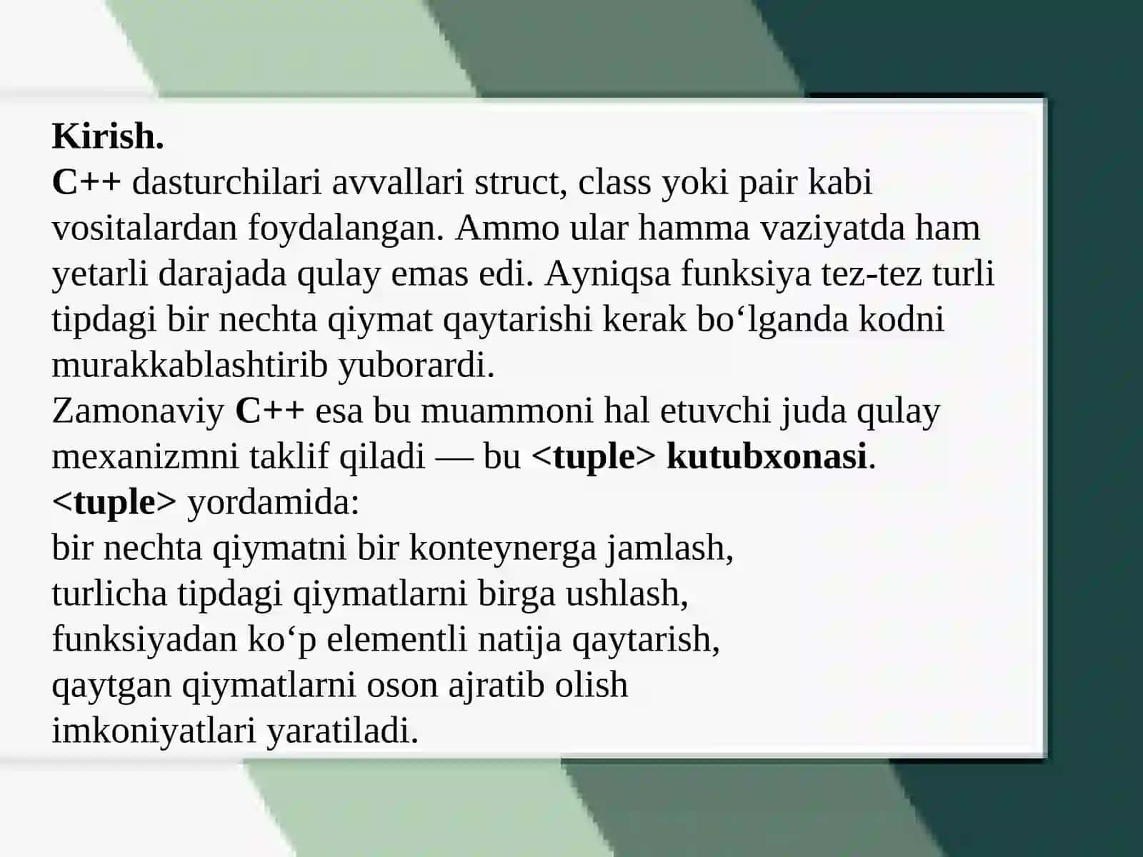 Dasturlash fanidan mustaqil ishi 3