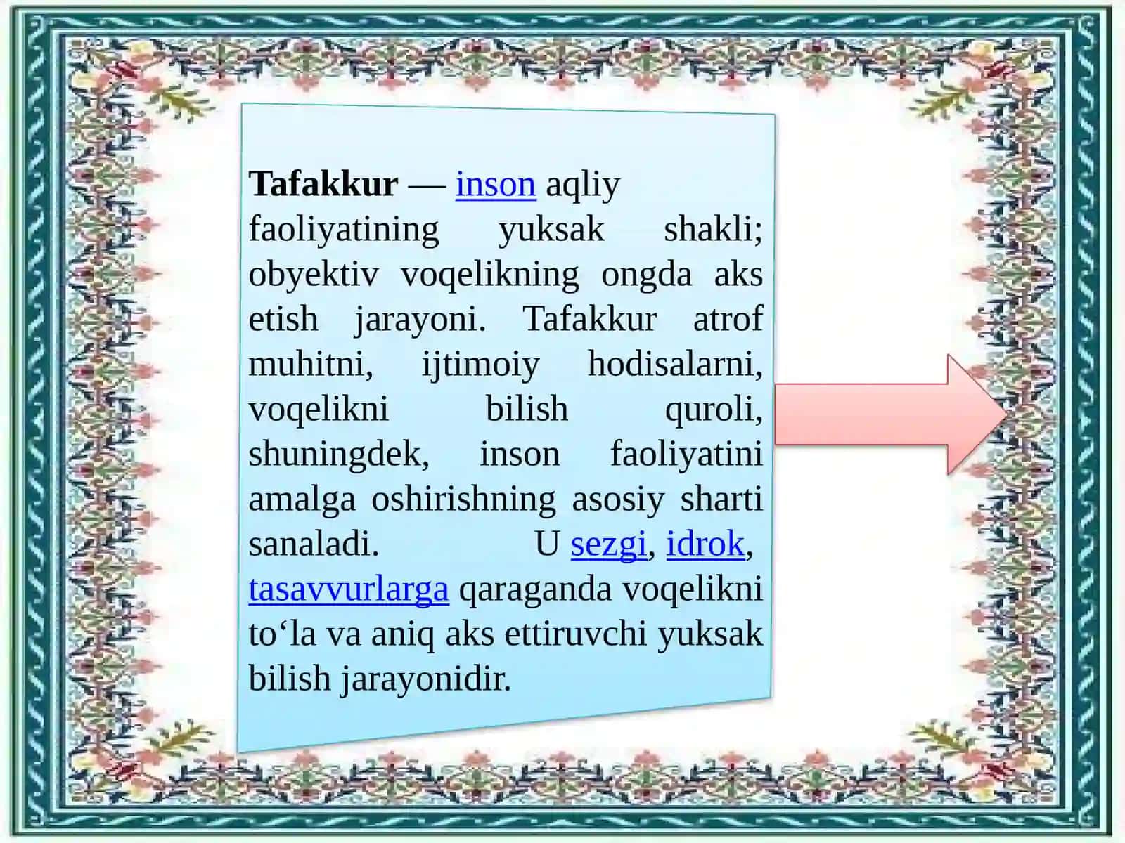 FALSAFIY TAFAKKUR VA TIL TA’LIMI. ONA TILI O‘QITISH METODIKASIGA GLOBAL TA’LIMNI TATBIQ ETISH MAZMUNI 3