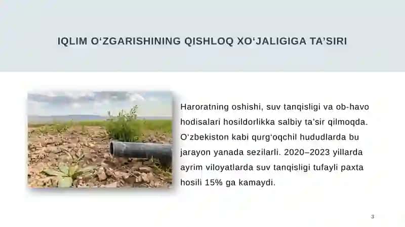 Iqlim-aqlli qishloq xo‘jaligi 3