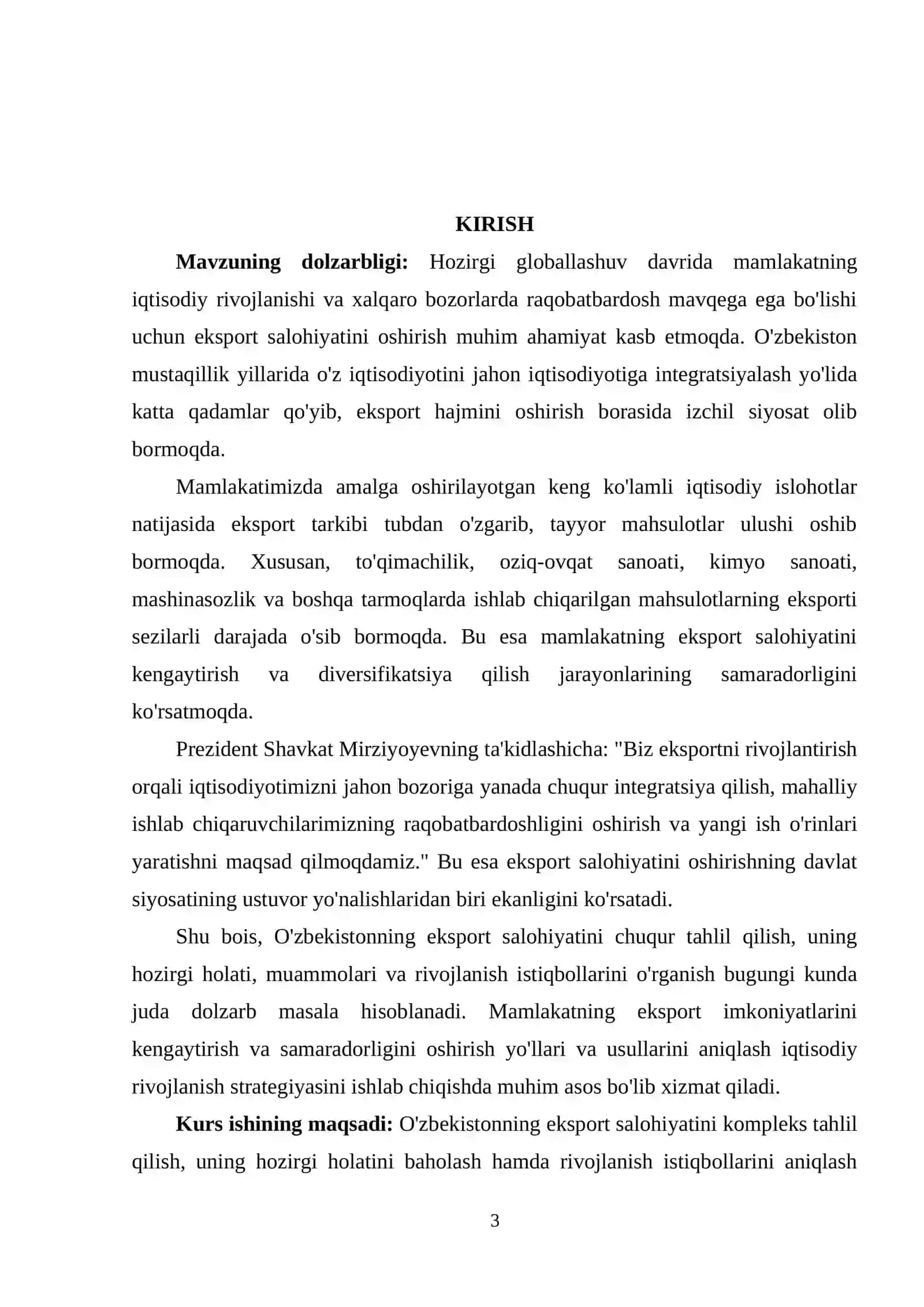 О’ZBЕKISTОNNING ЕKSPОRT SАLОHIYАTI 3