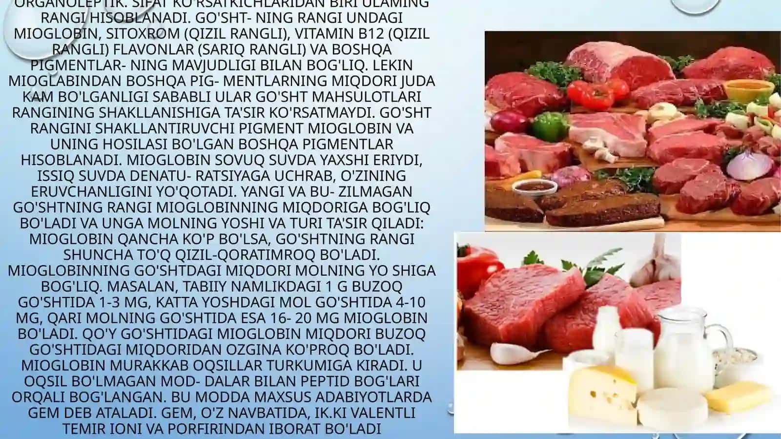Go'shtning rangi va go'sht mahsulotlari 3