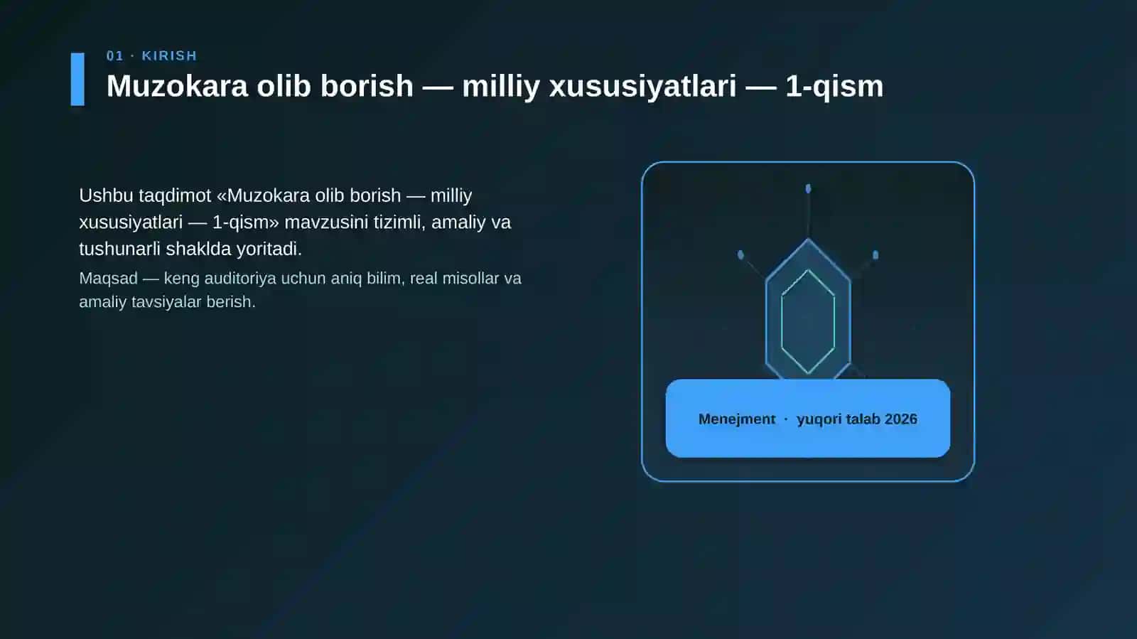 Muzokara olib borish — milliy xususiyatlari — 1-qism 3