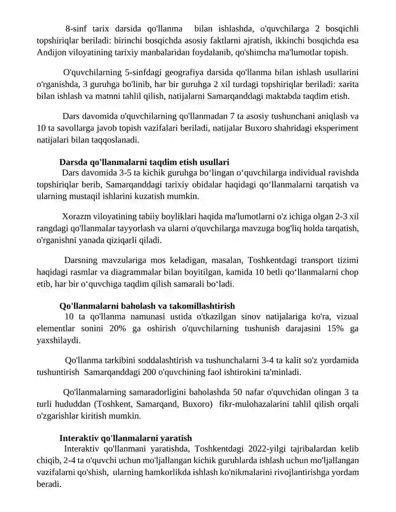 Dars jarayonida tarqatma materiallaridan foydalanish 3