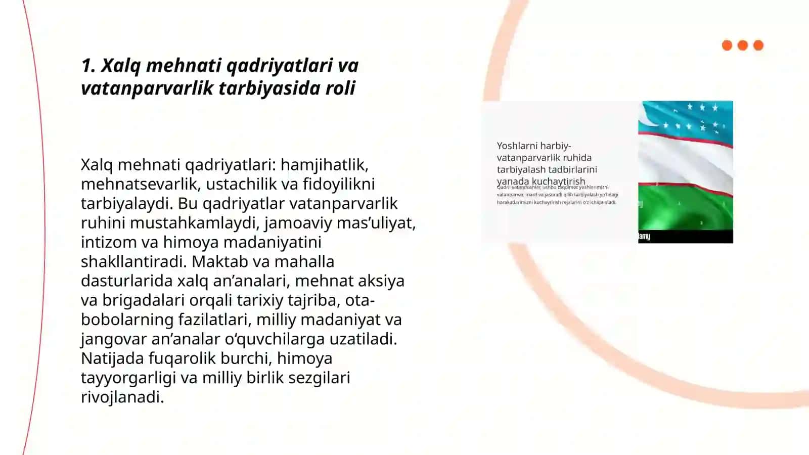 O‘quvchilarni xalq mehnati va jangovar an’analarga tayanib, harbiy vatanparvarlik ruhida tarbiyalash 3
