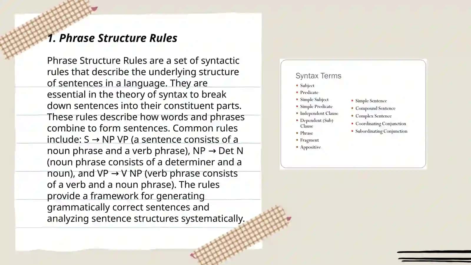 Phrase Structure Rules 3