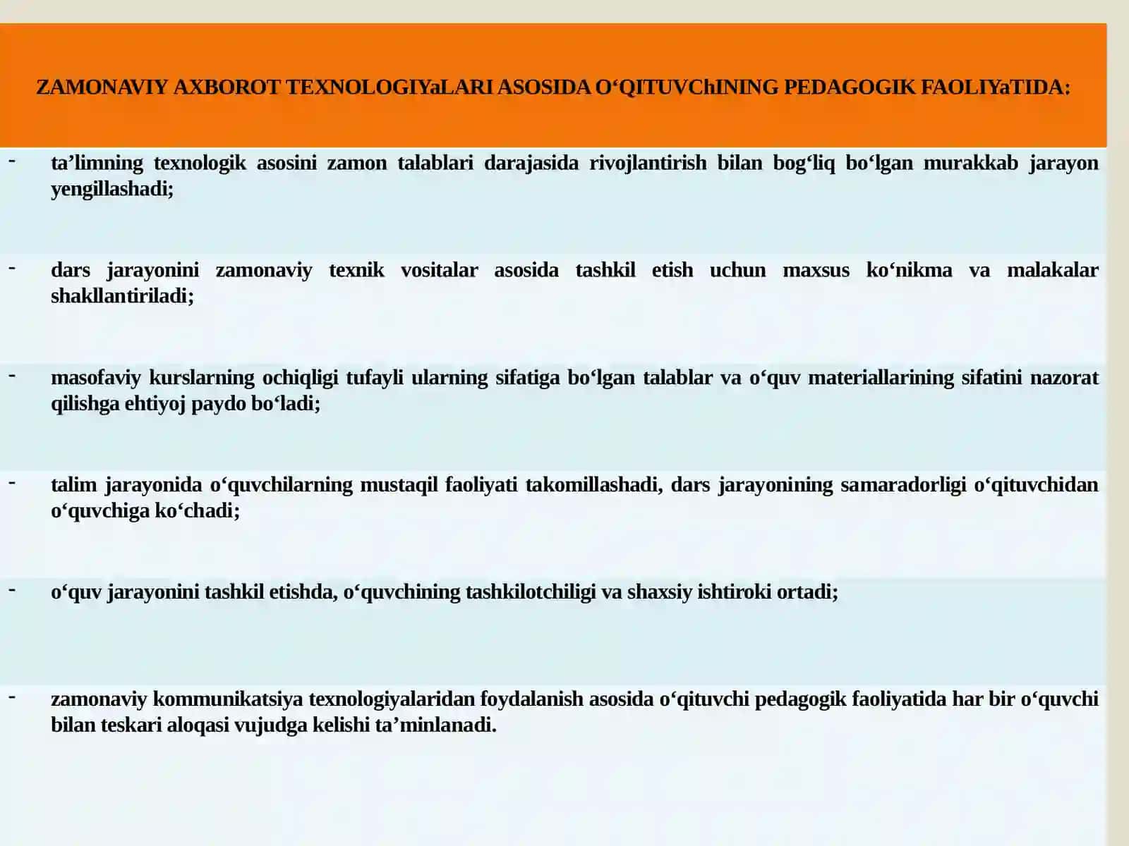Boshlang’ich sinf o’qituvchisining AKT vositalari yordamida kasbiy mahoratni shakllantirish va rivojlantirish imkoniyatlari 3