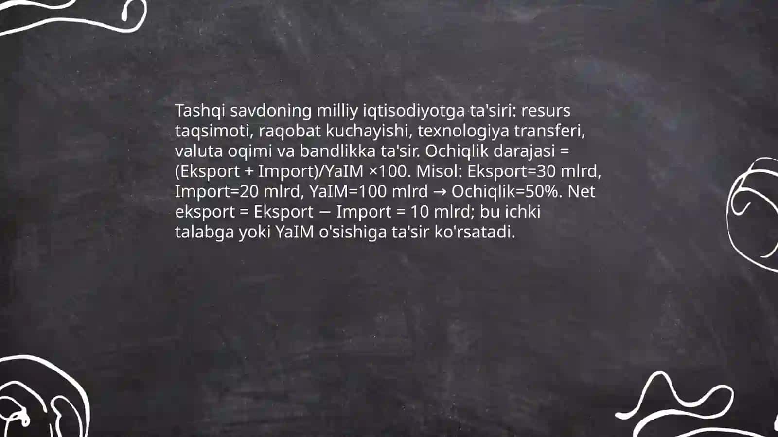Tashqi savdo va milliy iqtisodiyotning ochiqlik darajasi 3