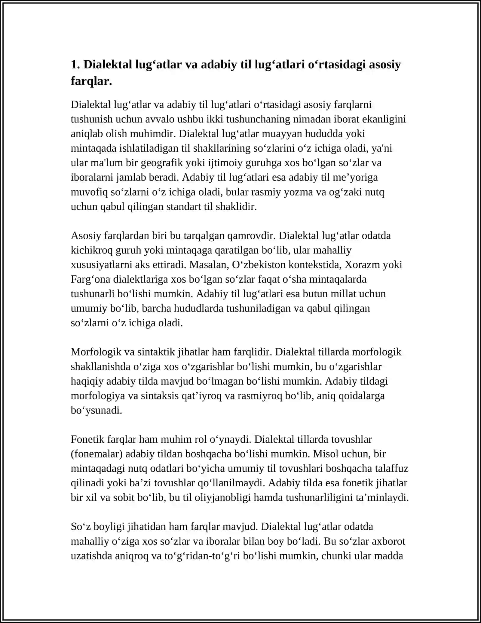 DIALEKTAL LUG'ATLARNING ADABIY TIL LUG'ATLARI BILAN ALOQADORLIGI 3