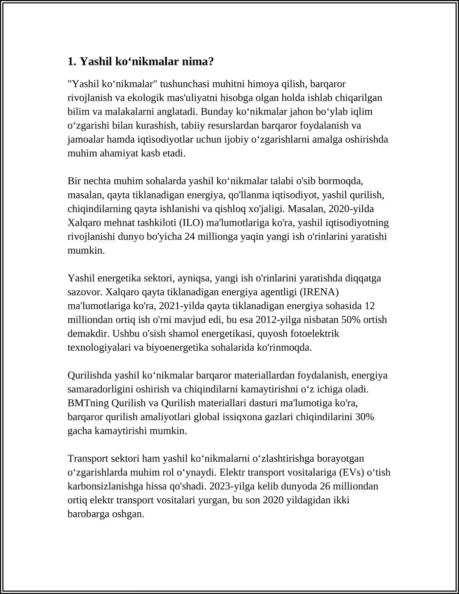 YASHIL KOʻNIKMALAR VA ULARNING FOYDALI JIHATLARI 3