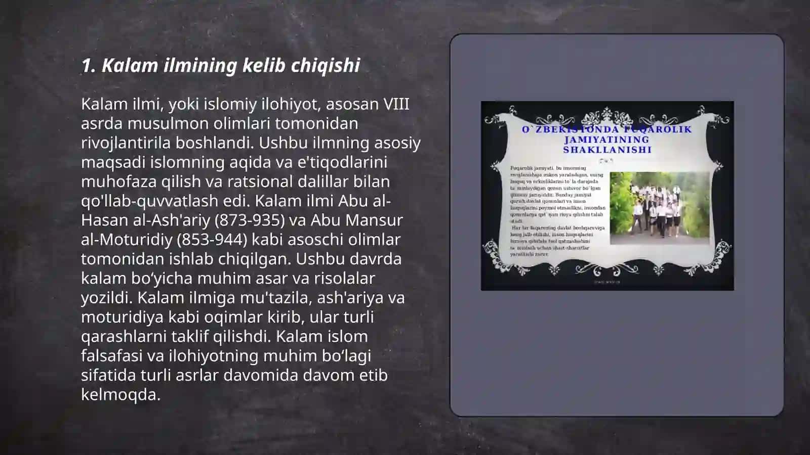 Kalom ilmining shakllanishi 3