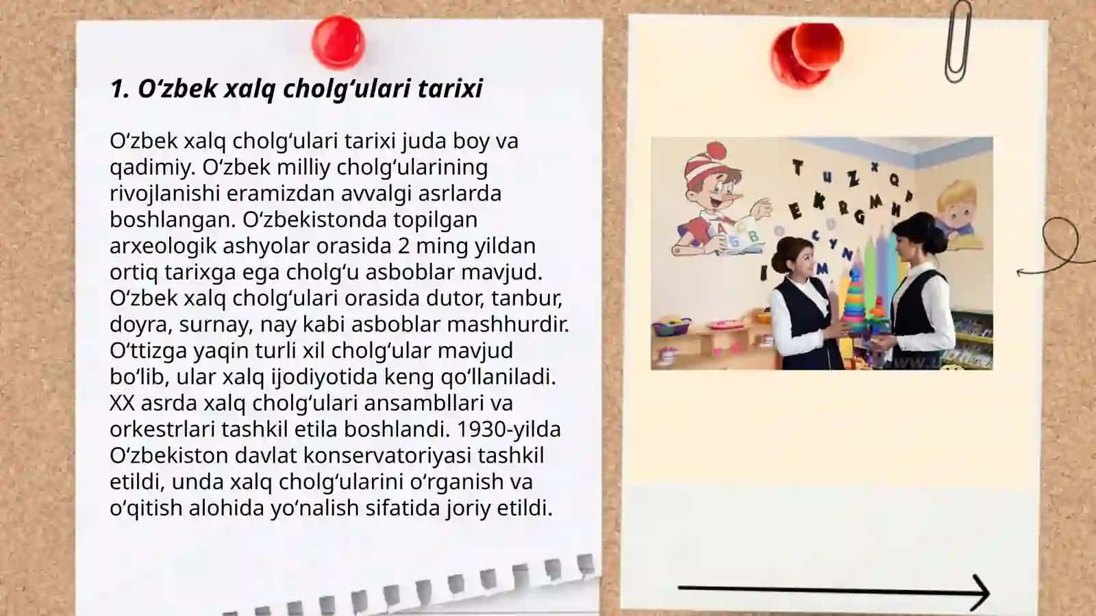 Oʻzbek xalq cholgʻulari bilan maktabgacha tarbiyalanuvchilarni tanishtirish 3