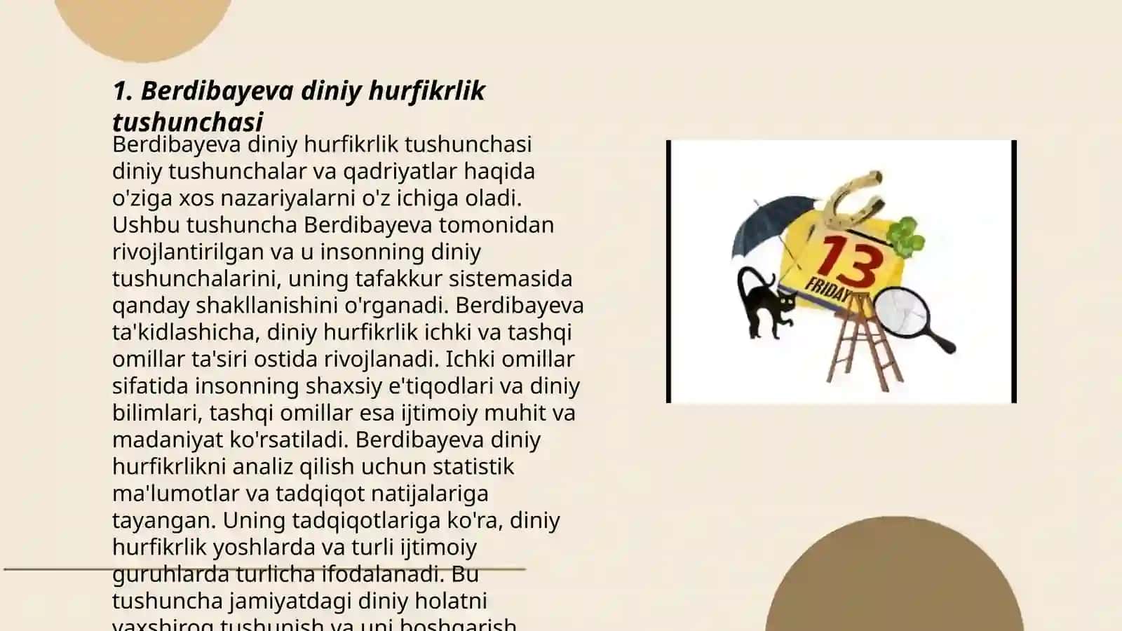 Berdibayeva diniy hurfikrlik tushunchasi 3