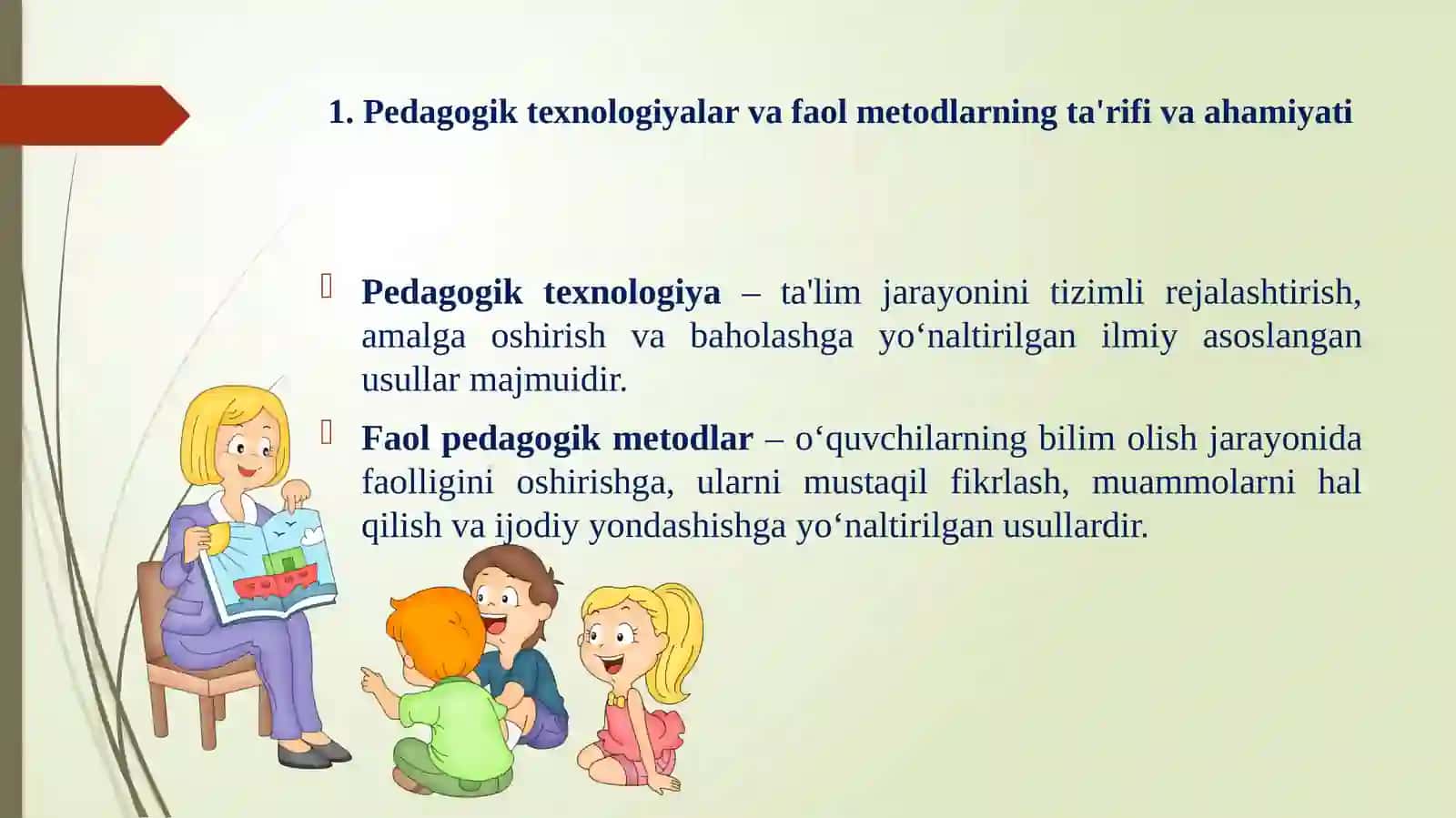Yangi pedagogik texnologiya va faol pedagogik metodlar asosida dars ishlanmalarini tuzish va tahlil qilish 3