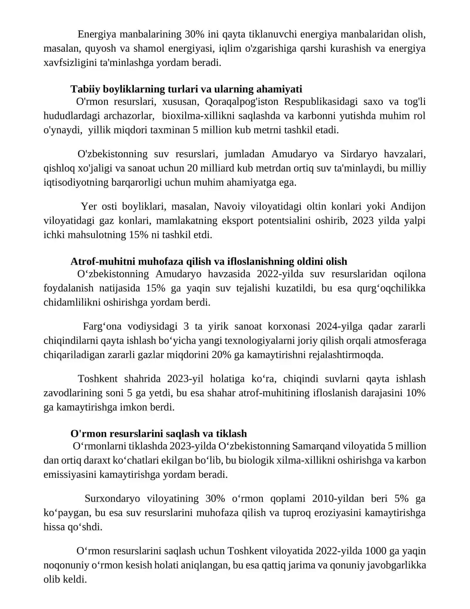 Tabiiy resurslardan oqilona foydalanish 3