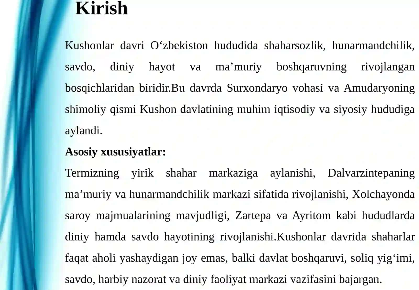 Kushonlar Davrida O‘zbekiston Hududidagi Shaharlar va Davlat Boshqarvi Markazlari 3