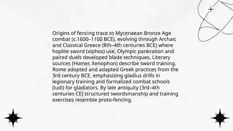 Hostory or fencing 3
