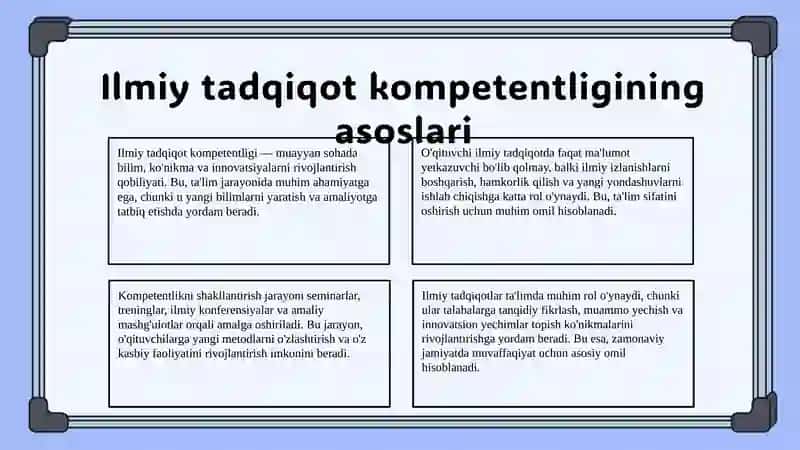 Ilmiy tadqiqot kompetentligi 3