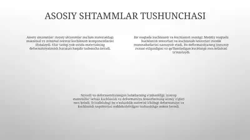 Bosh Deformatsiyalar Nuqtadagi Kuchlanganlik Va Deformatsiyalangan Holatlarning OʻHshashligi 3