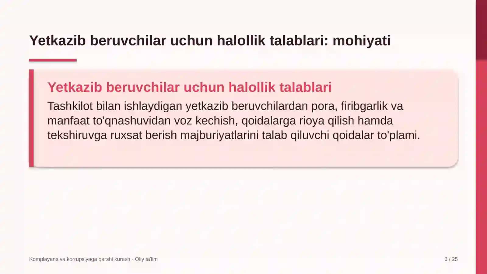 zargarlik do'konlarida yetkazib beruvchilar uchun halollik talablarini belgilash 9451 3
