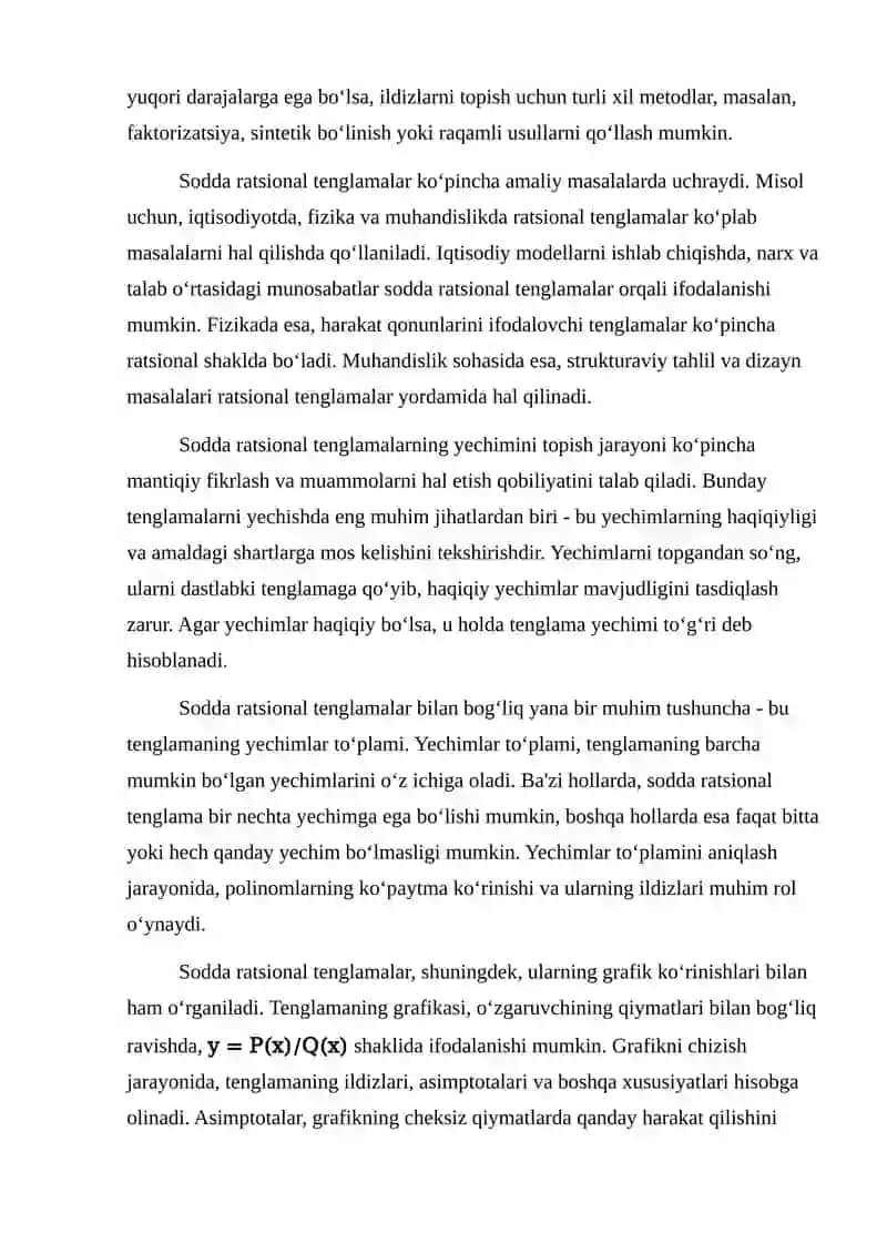 Sodda ratsional tenglamalar 3