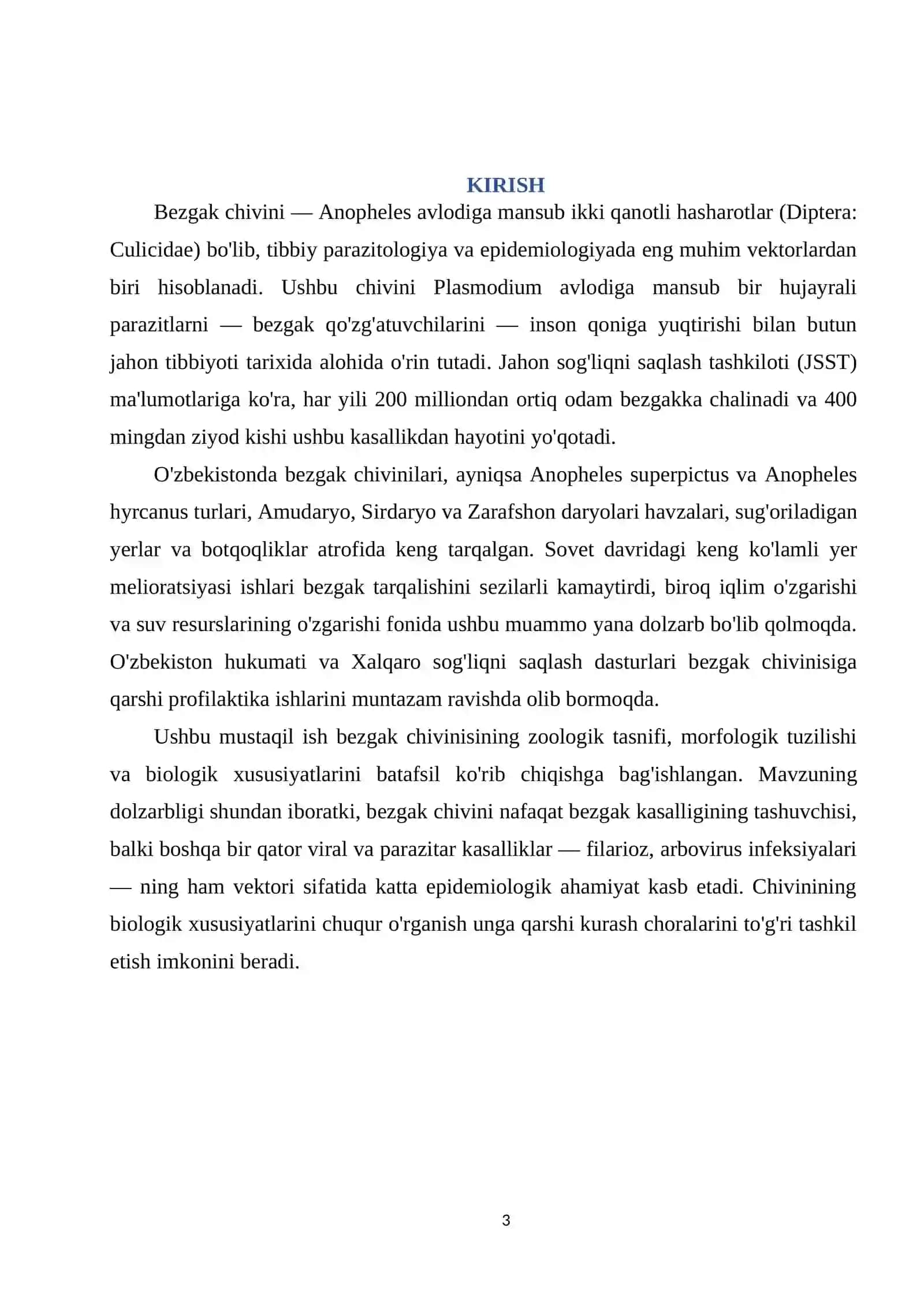 Bezgak chivini (Anopheles)ning morfologik va biologik xususiyatlari 3