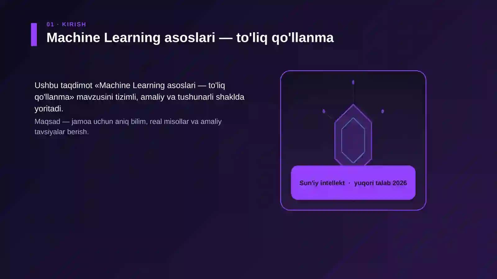 Machine Learning asoslari — to'liq qo'llanma 3