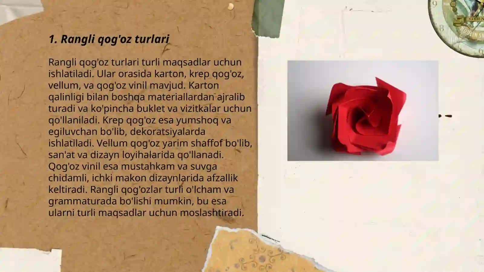 Rangli qoģozdan Gul yasash 3
