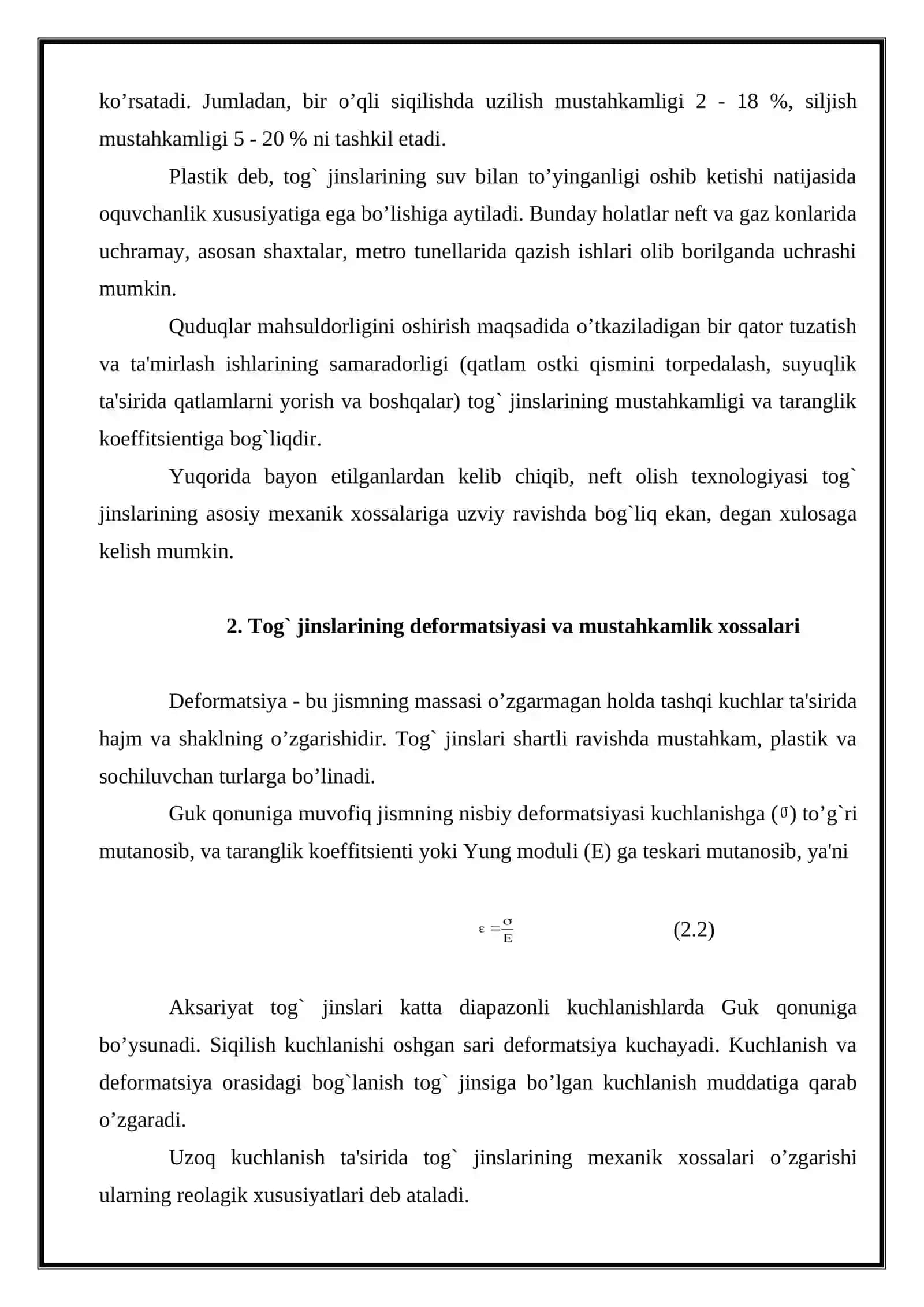 Tog’ jinslarining asosiy fizik-mexanik xossalari 3