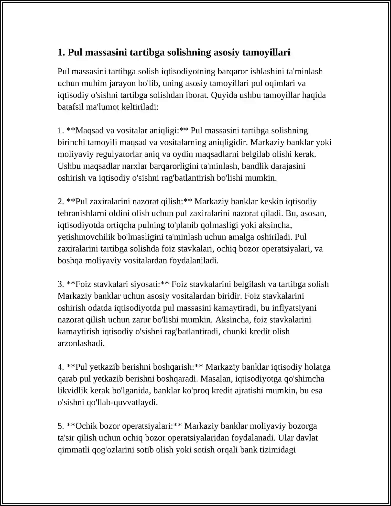 PUL MASSASINI TARTIBGA SOLISH USULLARI VA VOSITALARI 3