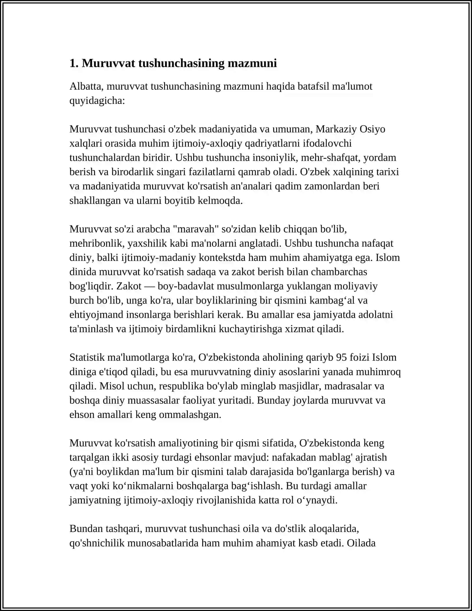 "MURUVVAT" VA "SAHOVAT" TUSHUNCHALARINING MOHIYATI 3