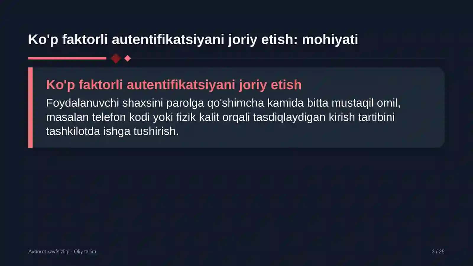 yetkazib berish xizmatlarida ko'p faktorli autentifikatsiyani joriy etish 5476 3