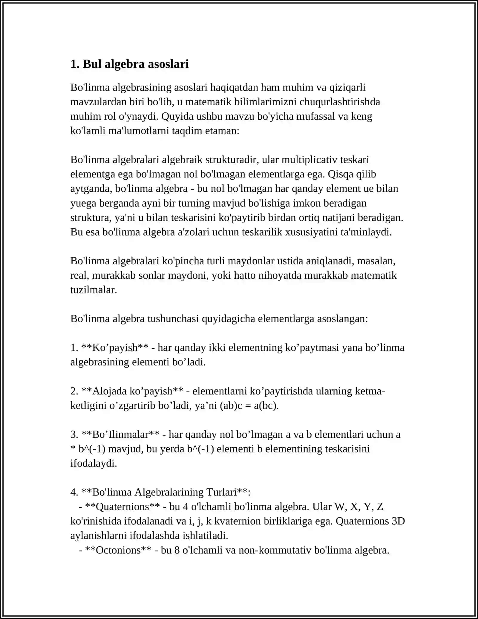BUL ALGEBRASI VA UNING AKSIOMALARI 3