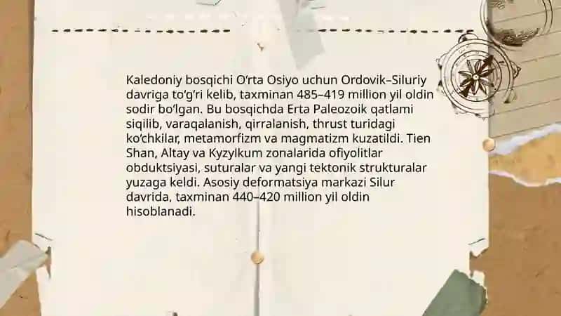 O‘rta Osiyo hududida asosiy tog‘ paydo bo‘lish bosqichlari 3