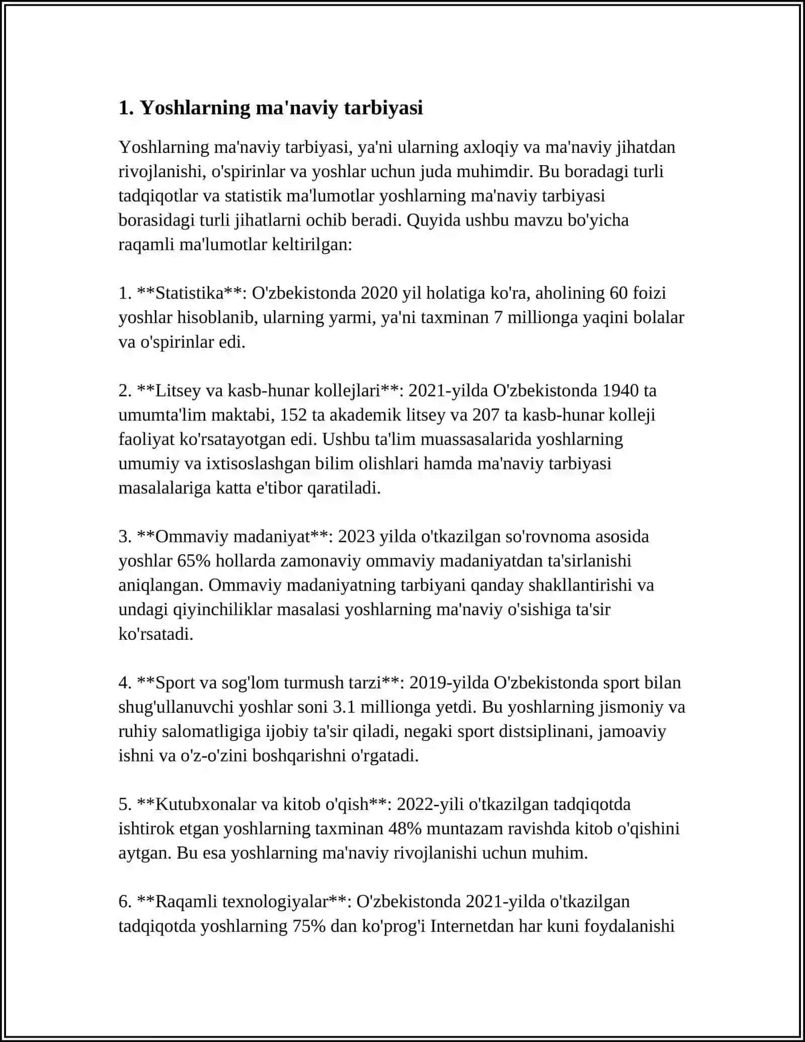 BEHBUDIYNING "YOSHLARGA MUROJAT"VA "MUHTARAM YOSHLARGA MUROJAT"MAQOLALARIDAN ESSE 3