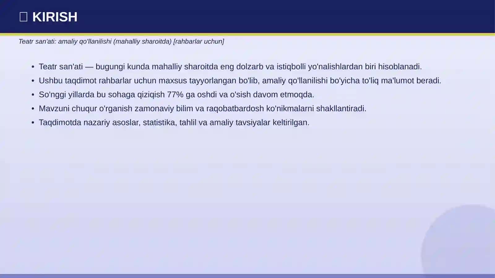 Teatr san'ati: amaliy qo'llanilishi (mahalliy sharoitda) [rahbarlar uchun] 3