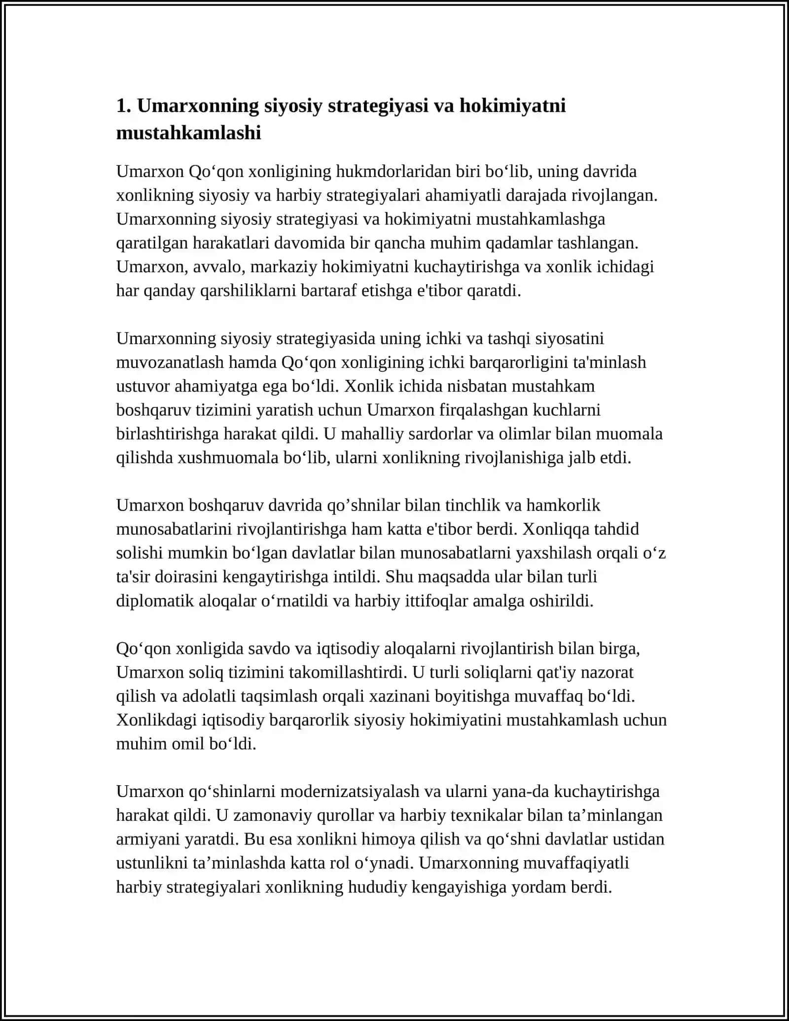 QOʻQON XONLIGI UMARXON DAVRIDA 3