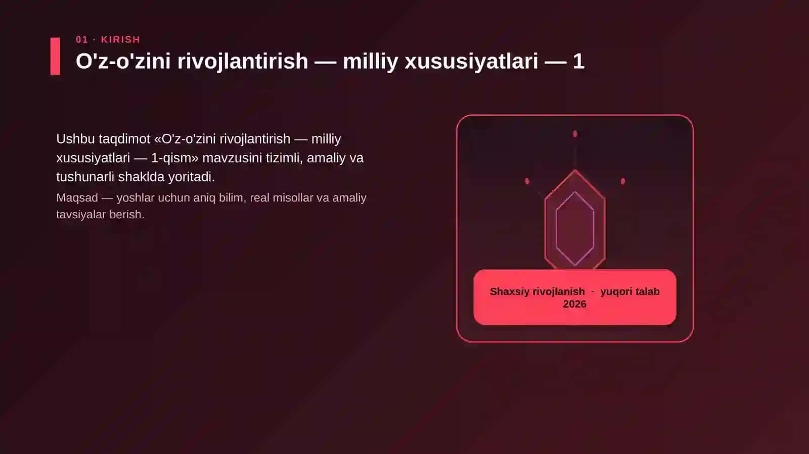 O'z-o'zini rivojlantirish — milliy xususiyatlari — 1-qism 3