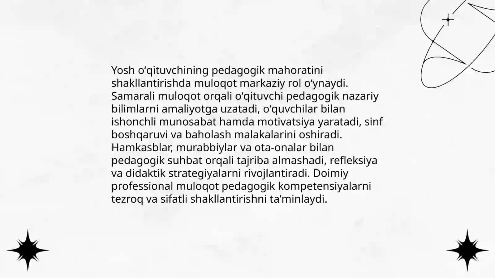 Yosh oʻqituvchining pedagogik mahoratini takomillashtirishda muloqotning ahamiyati 3